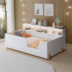 Cama de Criança Infantil Doçura Branca Juvenil Acompanha Uma Luminária