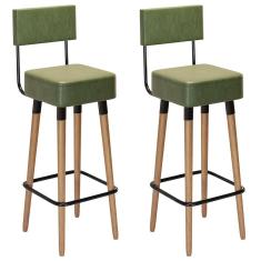 Kit 2 Banquetas para Bancada Estofada Bariloche