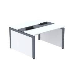 Mesa de Plataforma Dupla para 2 Pessoas Corporativa 130x120/2p Branco/Grafito