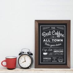 Quadro Cozinha e Bar Café Best Coffee 22x32cm Moldura Marrom - Quartin
