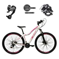 Bicicleta Aro 29 Feminina KSW MWZA Shimano Altus 27v K7 Freios Hidráulicos Kit 3x9 Suspensão Trava-Feminino