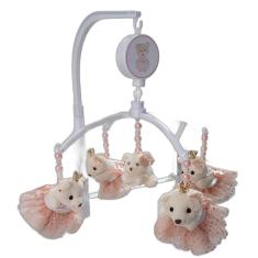 Mobile Para Berço Musical Giratório Ursa Princesa Rosé