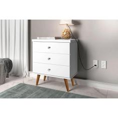 Mesa de cabeceira Retrô Status 3 Gavetas