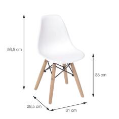 Cadeira Eiffel Infantil Base Madeira - Branca