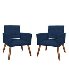 Kit 02 Poltronas Decorativa Camila Suede Várias Cores - DS Estofados, 