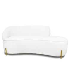 Sofá 4 Lugares Orgânico 220cm Pé Ferro Dou Morgan Bouclê L01 - D`rossi Cor Off White