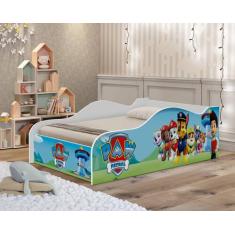 cama solteiro grande carro com proteção lateral adesivado patrulha can