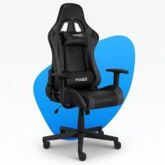 Cadeira Gamer Profissional Moob GT Racer Preta Reclinável 180 Ergonômi