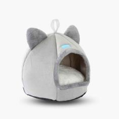 Caminha Iglu para Cães e Gatos Toca em Veludo Macio com Almofada Remov