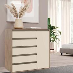 Cômoda Multiuso 5 Gavetas e 1 Porta Auriva - Belmax