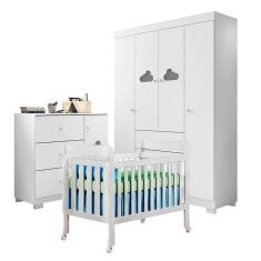 Quarto De Bebê Ane Com Berço Americano Lila Branco Brilho – Phoenix Baby