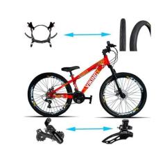Bicicleta Viking Aro 26 TuffX25/30 Vmaxx Freio Hidráulico 21V Vermelho