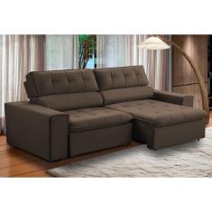 Sofa 2 Lugares Retratil Reclinavel Atenas 1,60 M Suede Marrom