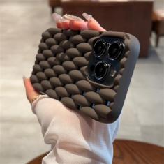 Capa de telefone com dissipação de calor de silicone macio para iPhone 11 12 13 14 15 Pro Max X Xs Max XR 7 8 Plus Capa oca para pára-choques, marrom, para iPhone 15Pro Max