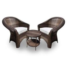 Conjunto de Poltronas Fibra Sintética Bali - 2 Poltronas + 1 Mesa Cent