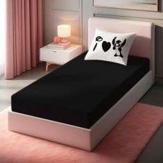 Jogo de lençol solteiro 2 peças Lilo - Amora enxovais, preto