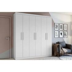Guarda Roupa Casal 6 Portas E 3 Gavetas Jazz Branco