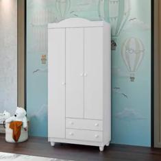 Guarda Roupa Lara 3 Portas E 2 Gavetas Branco