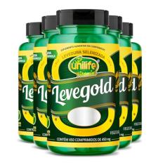 Kit 5 Levegold levedo cerveja com vitamina B12 Unilife