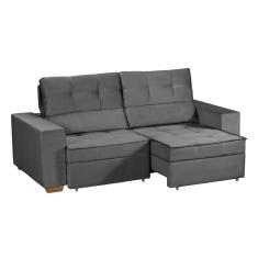 Sofá Baú Retrátil e Reclinável 3 Lugares 190cm Veludo Nobre La Plata Yescasa