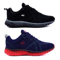 Kit 2 Pares Tenis Esportivo Ascension em Tecido com Cadarço Recortes e