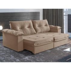 Sofá Retrátil e Reclinável Modulado 2 Lugares 210cm Pés em Madeira Mac