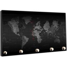 Porta Chaves Mapa Mundo Países Continentes Salas Organizador Chaveiro