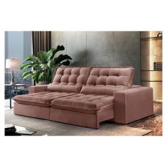 Sofá Orion 3 Lugares Retrátil 2.30m Zara Rose