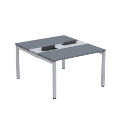 Mesa Plataforma Dupla com Pé de Aço para Coworking 110X140/2P PDC11/14/2P Grafito/Cinza