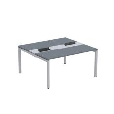 Mesa Plataforma Dupla com Pé de Aço para Coworking 150X140/2P PDC15/14/2P Grafito/Cinza