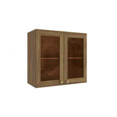 Armário Aéreo Cozinha Modulado Curve N649 Com 2 Portas Com Vidro Reflecta 80cm Nogueira - Kappesberg