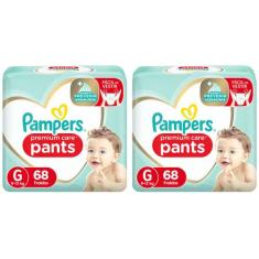 Kit Fraldas Pampers Premium Care Pants - Calça Tam. G 9 A 13Kg 2 Pacot