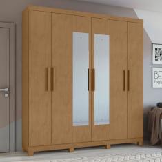 Guarda-roupa Casal 6 Portas 3 Gavetas Jazz com Espelho e com Pés