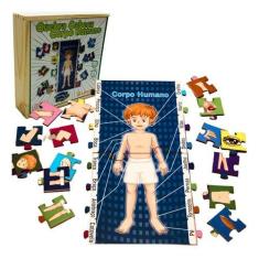 Quebra Cabeça Corpo Humano Didático Educativo Em Madeira - sonho de cr