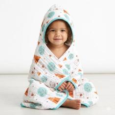 Toalha de Banho Toalhão Bebe Criança Grande RN Soft Capuz de Fralda 10