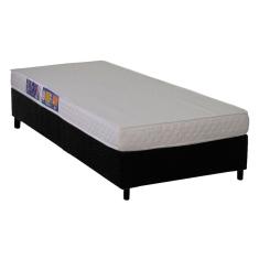 Conjunto Box Solteiro: Colchão Espuma Ortobom D23 Light Saúde + Base crc Suede Black (78x188)