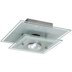 Lustre Luminária Plafon de Vidro Quadrado com 02 vidros para 01 Lampada (Branco)