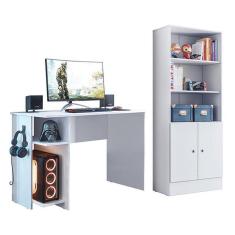 Conjunto Gamer Armário 2 Portas e Mesa para Computador 3875 - Qmovi