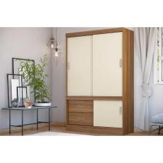 Guarda Roupa Solteiro 2 Portas E 3 Gavetas Estilo Ii Amêndola/Off White - Demóbile