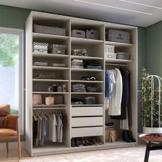 Guarda-Roupa Closet 100% MDF 3 Gavetas Bege 209 cm
