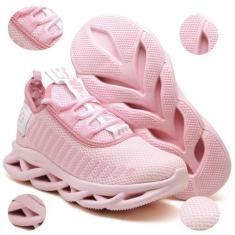 Tênis Easy Style Feminino Evoltenn Solado Trançado Moderno, 35, Rosa, 