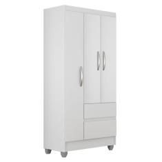 Guarda Roupa Solteiro Lohaine 3 Pts Branco - Moveis Arapongas