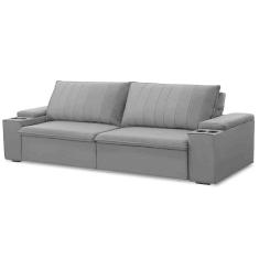 Sofá Retrátil Reclinável 3 Lugares 245cm Baluart F05 Veludo Grafite - Mpozenato