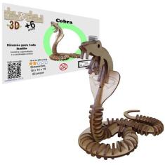 Brinquedo Educativo Quebra Cabeça 3D Cobra Mdf - Monte & Eduque