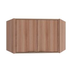 Armário Aéreo Canto Oblíquo Louise 2 Portas Móveis Sul Nogal