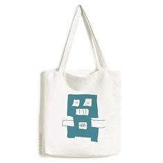 Bolsa de lona com robô azul Universo e alienígena bolsa de compras casual bolsa de mão