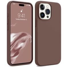 AOTESIER Capa compatível com iPhone 15 Pro Max, [proteção militar à prova de choque] Capa de telefone de silicone antiarranhões com forro de microfibra macia, capa amortecedora flexível, 17 cm, marrom