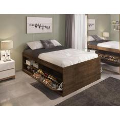 Cama Box Sapateira Vanessa Casal 1,38 Malbec - Framar Móveis