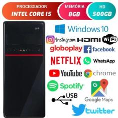 Computador Intel Core i5 Com Hdmi 8GB HD 500GB Windows 10 Wifi Desktop