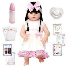 Bebe Reborn Bonita Menina Princesa Silicone Real 13 Itens - Cegonha Re